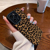 Brown Leopard Silicone Phone Case for iPhone